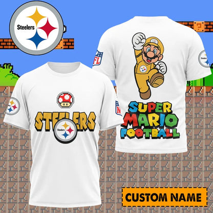 [SPECIAL OFFER] NEW CUSTOMIZED NFL14 PSB PITTSBURGH STEELERS SUPER MARIO T-SHIRT, HOODIE, ZIP HOODIE