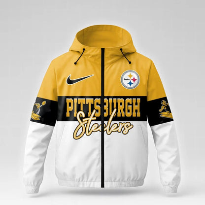[SPECIAL OFFER] NEW CUSTOMIZED NFL14 PSB PITTSBURGH STEELERS WINDBREAKER JACKET
