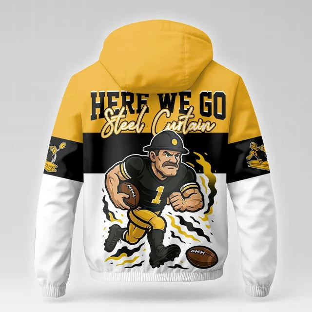 [SPECIAL OFFER] NEW CUSTOMIZED NFL14 PSB PITTSBURGH STEELERS WINDBREAKER JACKET