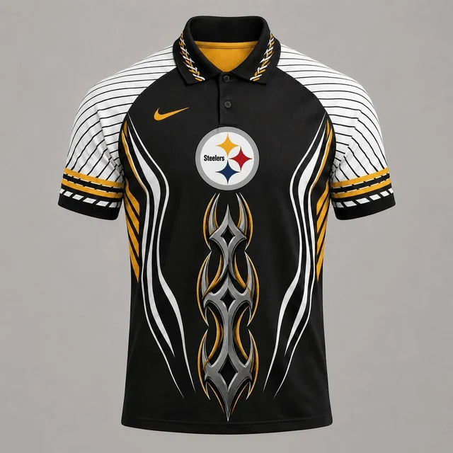 [SPECIAL OFFER] NEW CUSTOMIZED NFL14 PSB PITTSBURGH STEELERS POLO SHIRT