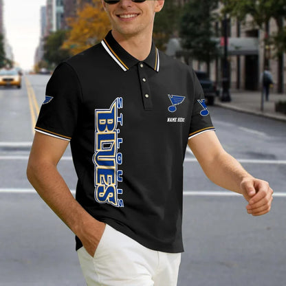 [SUPER SALE] NEW CUSTOMIZED NHL14 SLB ST. LOUIS BLUES POLO SHIRT