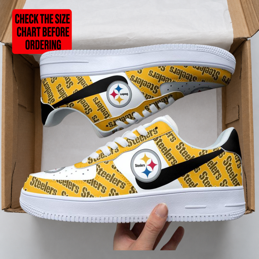 [SPECIAL OFFER] NEW CUSTOMIZED NFL14 PSB PITTSBURGH STEELERS AF1 SHOES