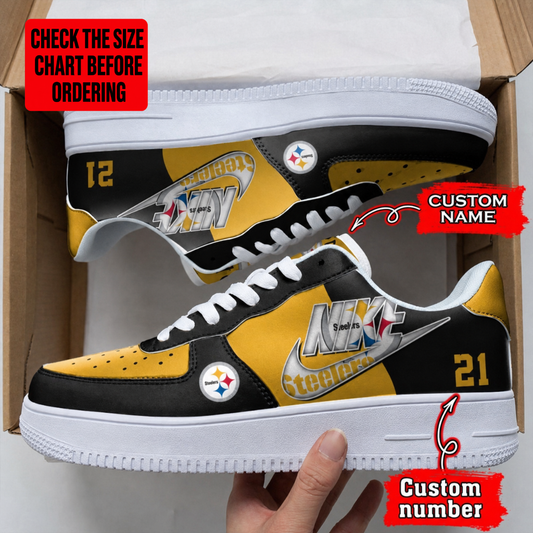 [SPECIAL OFFER] NEW CUSTOMIZED NFL14 PSB PITTSBURGH STEELERS AF1 SHOES