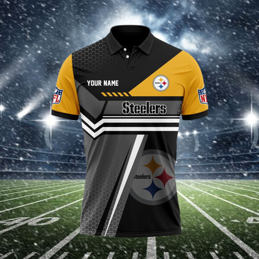 [SPECIAL OFFER] NEW CUSTOMIZED NFL14 PSB PITTSBURGH STEELERS POLO SHIRT