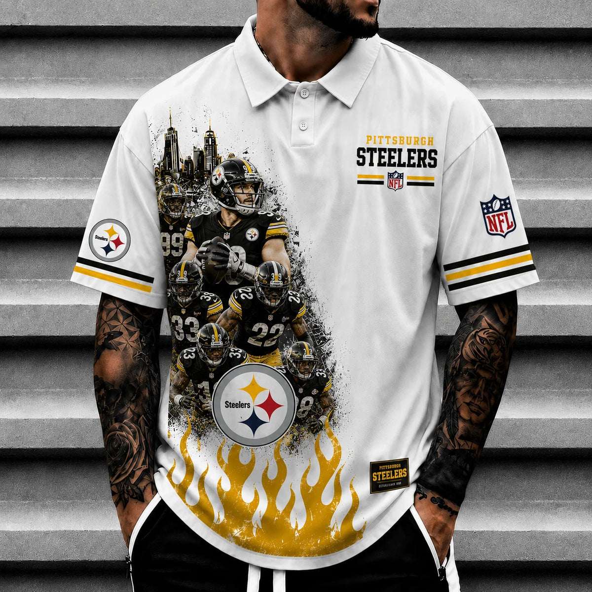 [SPECIAL OFFER] NEW CUSTOMIZED NFL14 PSB PITTSBURGH STEELERS POLO SHIRT