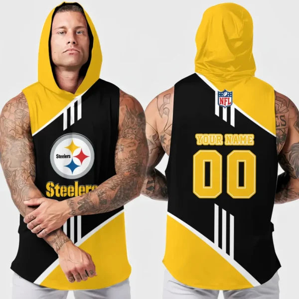 [SPECIAL OFFER] NEW CUSTOMIZED NFL14 PSB PITTSBURGH STEELERS HOODED TANK TOP