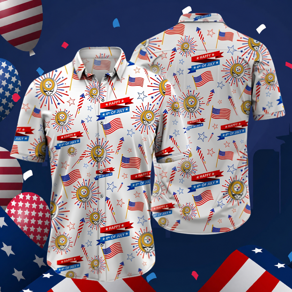 [SPECIAL OFFER] NEW CUSTOMIZED NFL14 PSB PITTSBURGH STEELERS PATRIOTIC 250 USA HAWAIIAN SHIRT