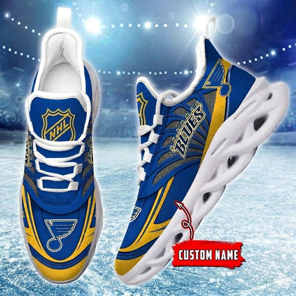 [SUPER SALE] NEW CUSTOMIZED NHL14 SLB ST. LOUIS BLUES CLUNKY SNEAKERS