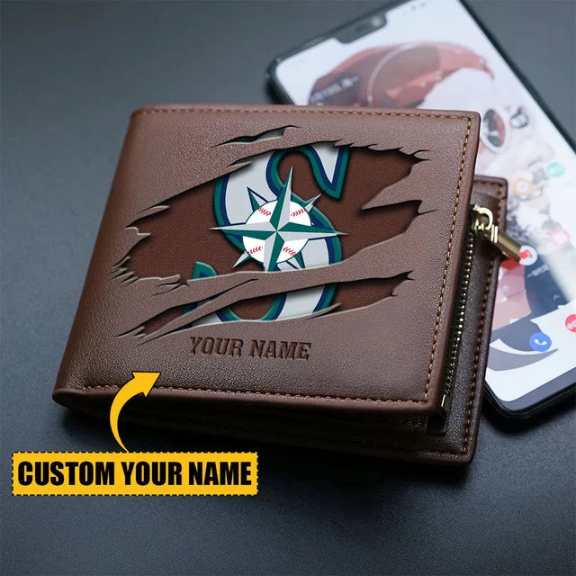 [FLASH SALE] NEW CUSTOMIZED MLB14 SMS SEATTLE MARINERS LEATHER WALLET