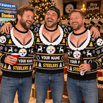 [SPECIAL OFFER] NEW CUSTOMIZED NFL14 PSB PITTSBURGH STEELERS FUNNY CHRISTMAS UNISEX SWEATSHIRT