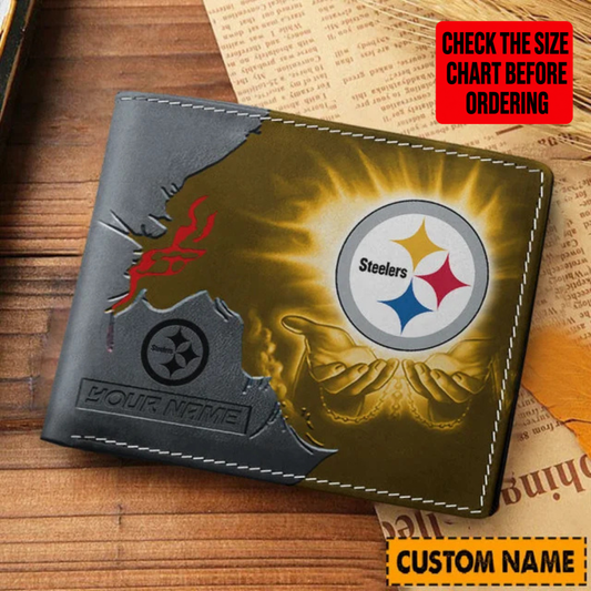 [SPECIAL OFFER] NEW CUSTOMIZED NFL14 PSB PITTSBURGH STEELERS LEATHER WALLET