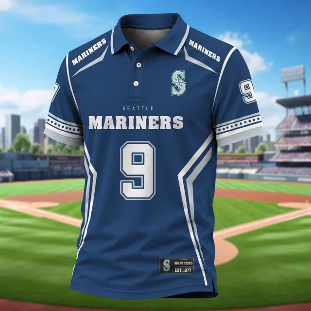 [FLASH SALE] NEW CUSTOMIZED MLB14 SMS SEATTLE MARINERS POLO SHIRT