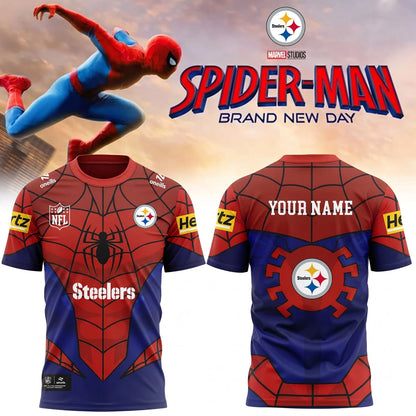 [SPECIAL OFFER] NEW CUSTOMIZED NFL14 PSB PITTSBURGH STEELERS x SPIDER T-SHIRT, HOODIE & ZIP HOODIE