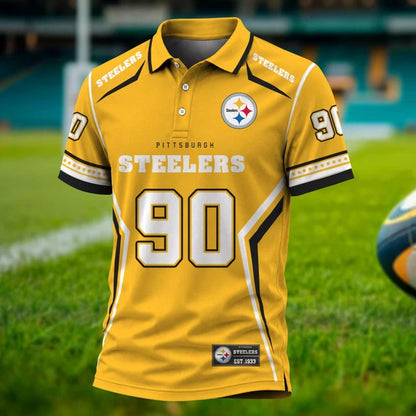 [SPECIAL OFFER] NEW CUSTOMIZED NFL14 PSB PITTSBURGH STEELERS POLO SHIRT