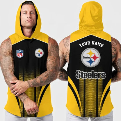 [SPECIAL OFFER] NEW CUSTOMIZED NFL14 PSB PITTSBURGH STEELERS HOODED TANK TOP