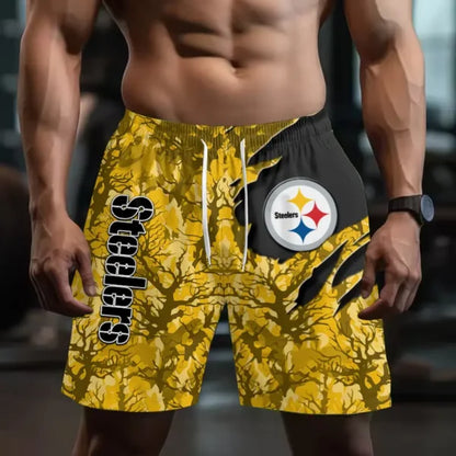 [SPECIAL OFFER] NEW CUSTOMIZED NFL14 PSB PITTSBURGH STEELERS SHORT PANTS