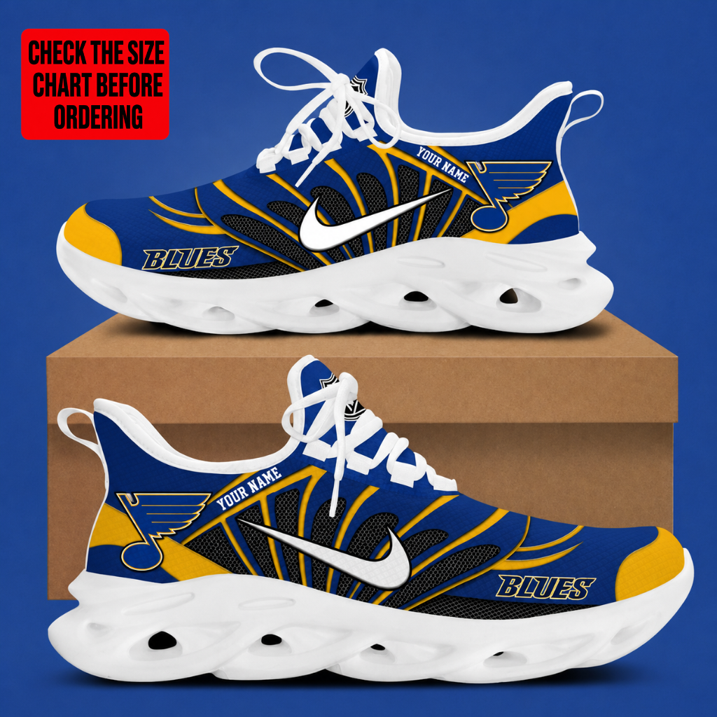 [SUPER SALE] NEW CUSTOMIZED NHL14 SLB ST. LOUIS BLUES CLUNKY SNEAKERS