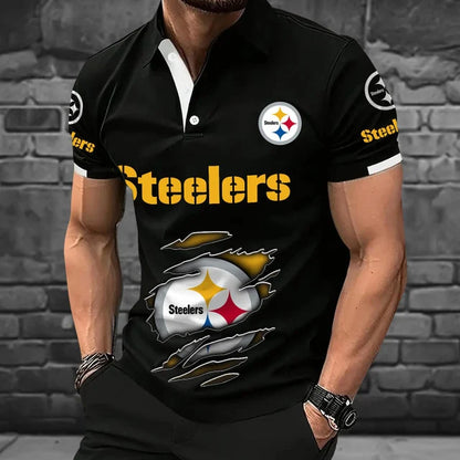 [SPECIAL OFFER] NEW CUSTOMIZED NFL14 PSB PITTSBURGH STEELERS POLO SHIRT
