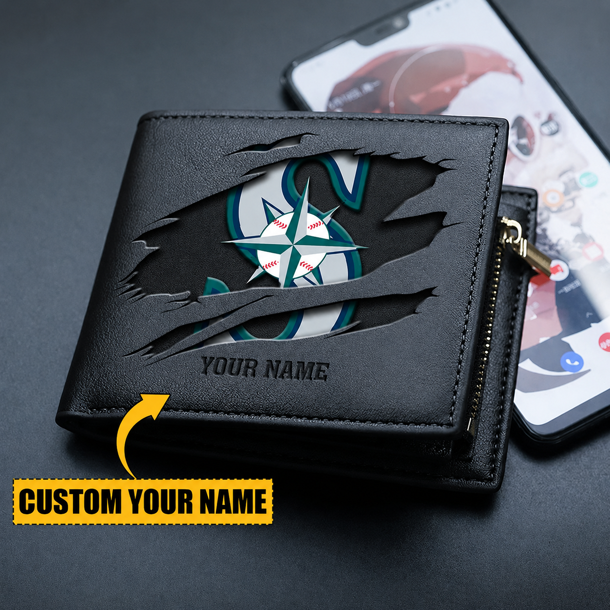 [FLASH SALE] NEW CUSTOMIZED MLB14 SMS SEATTLE MARINERS LEATHER WALLET