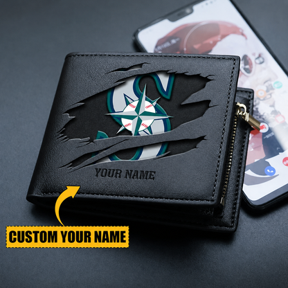 [FLASH SALE] NEW CUSTOMIZED MLB14 SMS SEATTLE MARINERS LEATHER WALLET