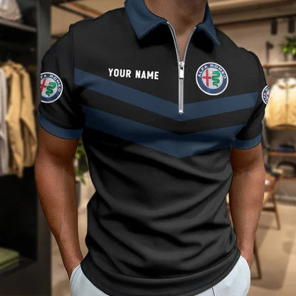 [FAN MUST-HAVE] NEW CUSTOMIZED F115 ALR ALFA ROMEO ZIP POLO SHIRT