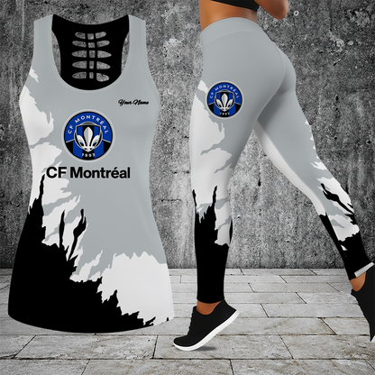 [FAN EXCLUSIVE] NEW CUSTOMIZED MLS15 CFM CF MONTRÉAL HOLLOW TANK TOP & LEGGINGS SET