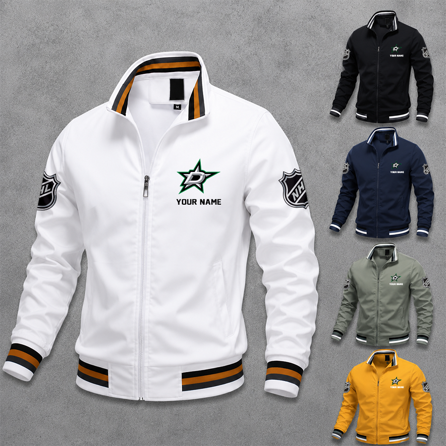 [SUPER SALE] NEW CUSTOMIZED NHL15 DLS DALLAS STARS MULTICOLOR MEN'S CASUAL JACKET