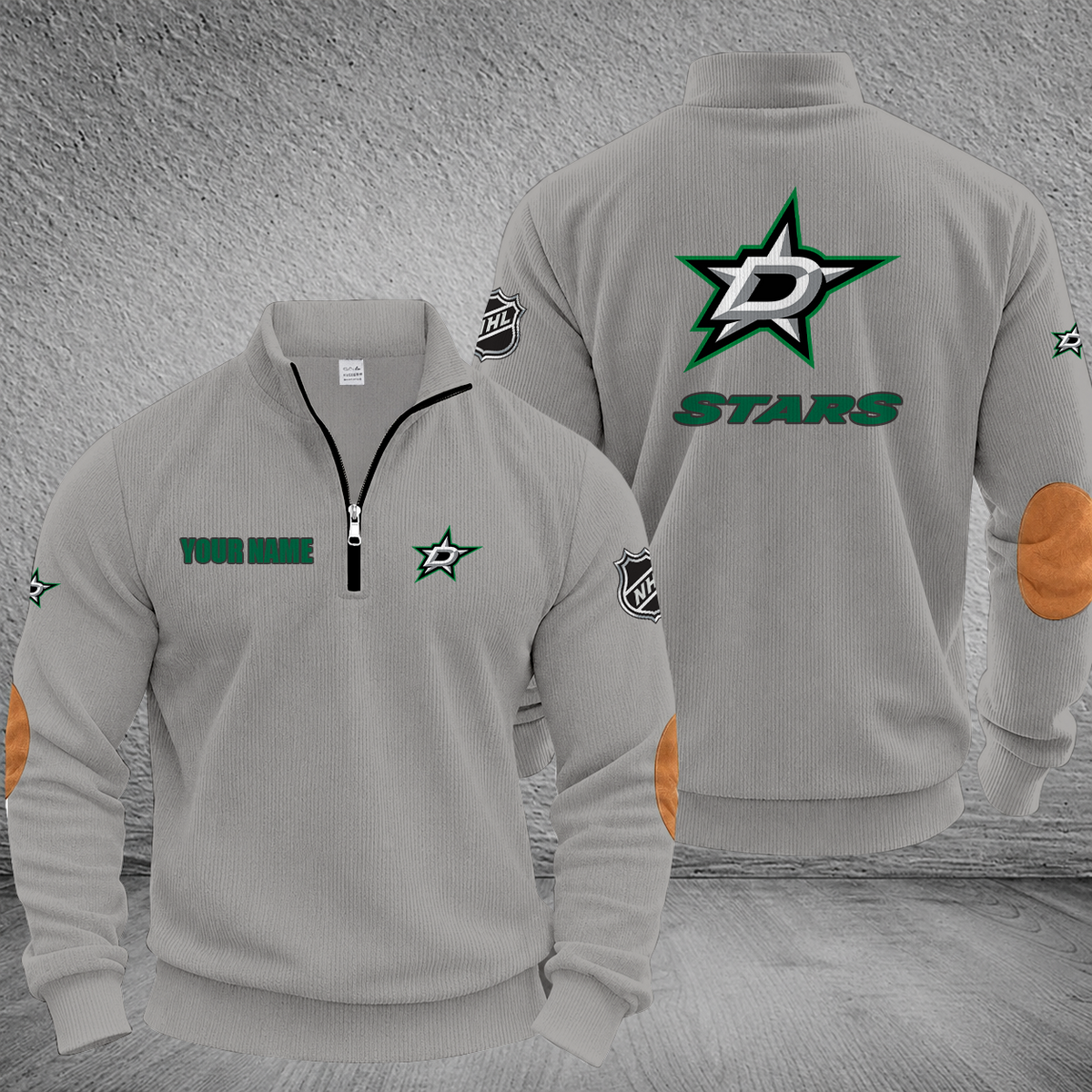 [SUPER SALE] NEW CUSTOMIZED NHL15 DLS DALLAS STARS MULTICOLOR STRIPED QUATER ZIP SWEATSHIRT