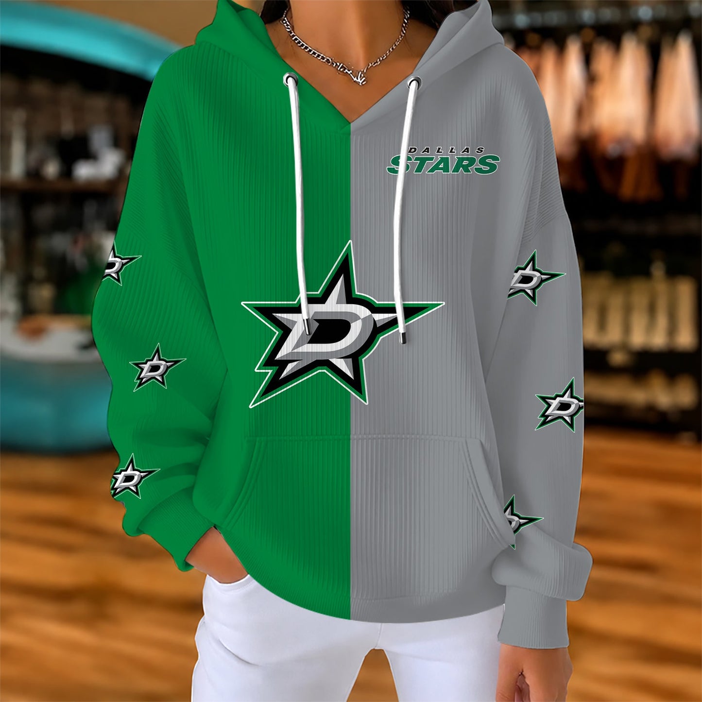 [SUPER SALE] NEW CUSTOMIZED NHL15 DLS DALLAS STARS RIBBED HOODIE & SWEATSHIRT