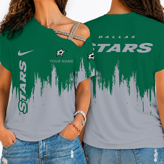 [SUPER SALE] NEW CUSTOMIZED NHL15 DLS DALLAS STARS SHOULDER SHIRT