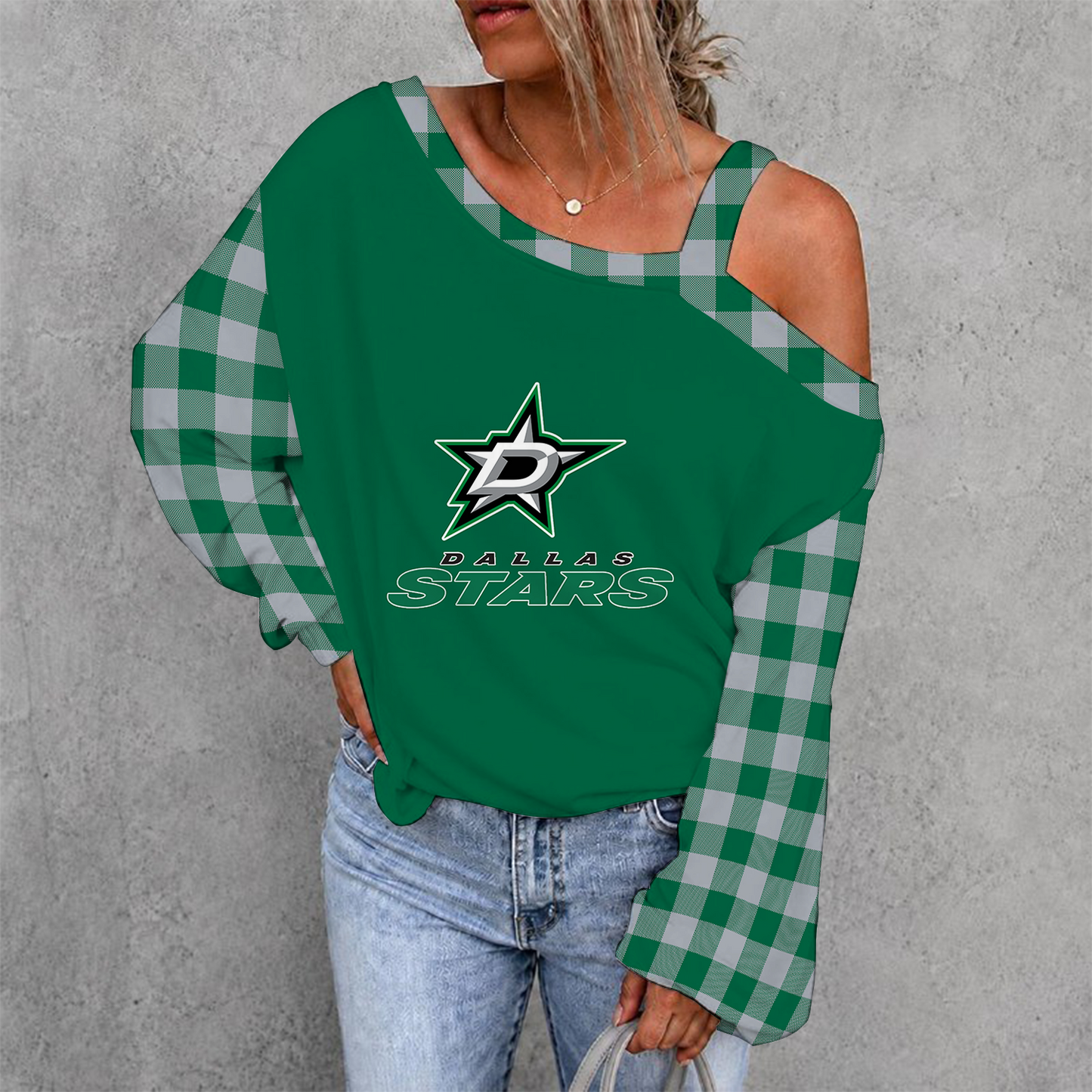 [SUPER SALE] NEW CUSTOMIZED NHL15 DLS DALLAS STARS DROP SHOULDER SWEATSHIRT