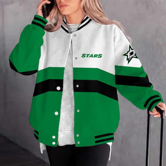 [SUPER SALE] NEW CUSTOMIZED NHL15 DLS DALLAS STARS SATIN VARSITY JACKET & BASEBALL JACKET