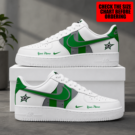 [SUPER SALE] NEW CUSTOMIZED NHL15 DLS DALLAS STARS AF1 SHOES