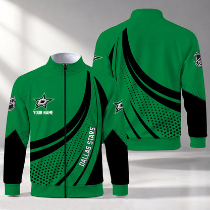 [SUPER SALE] NEW CUSTOMIZED NHL15 DLS DALLAS STARS STAND COLLAR JACKET