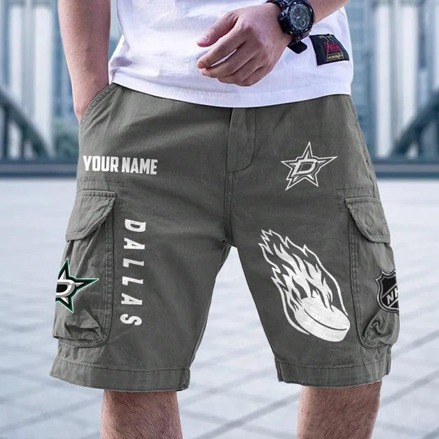 [SUPER SALE] NEW CUSTOMIZED NHL15 DLS DALLAS STARS CARGO SHORTS