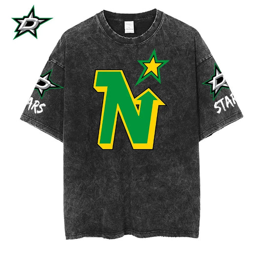 [SUPER SALE] NEW CUSTOMIZED NHL15 DLS DALLAS STARS MULTICOLOR WASHED TEE