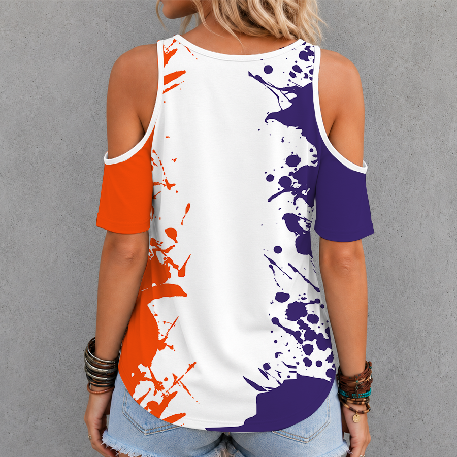 [FAN FAVORITE] NEW CUSTOMIZED WNBA15 DTS DETROIT SHOCK CRISS CROSS V-NECK TOP