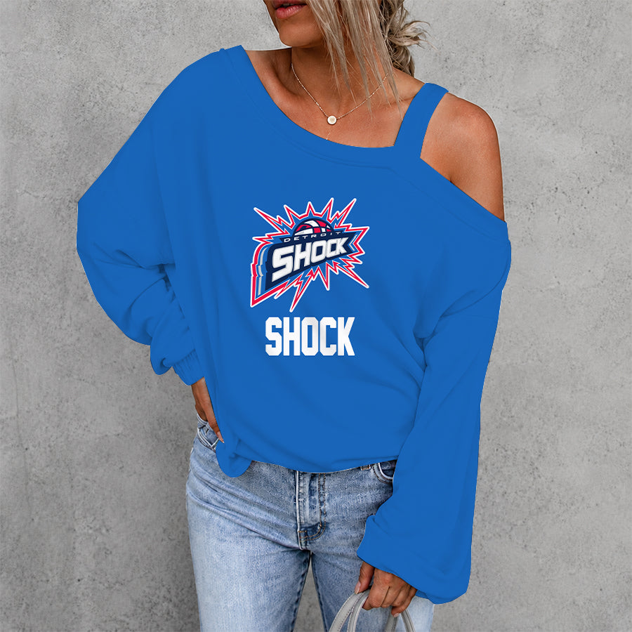 [FAN FAVORITE] NEW CUSTOMIZED WNBA15 DTS DETROIT SHOCK WOMEN'S OFF-SHOULDER LONG SLEEVE SHIRT