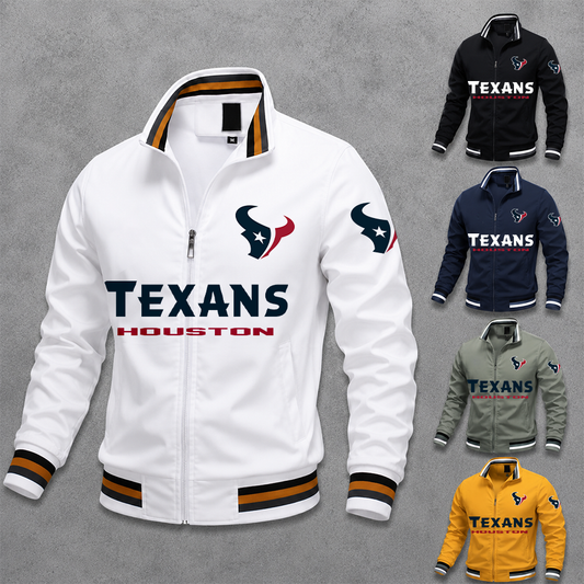 [SPECIAL OFFER] NEW CUSTOMIZED NFL15 HTT HOUSTON TEXANS MULTICOLOR MEN'S CASUAL JACKET