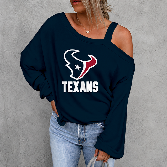 [SPECIAL OFFER] NEW CUSTOMIZED NFL15 HTT HOUSTON TEXANS DROP SHOULDER SWEATSHIRT