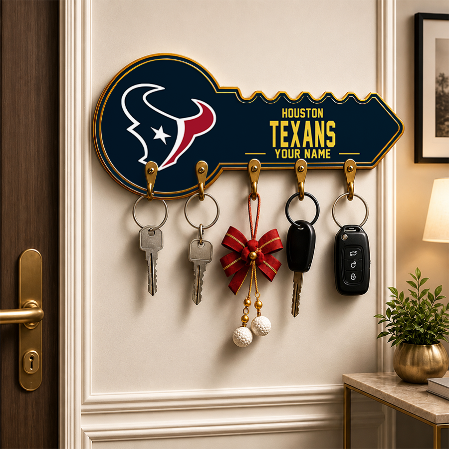 [SPECIAL OFFER] NEW CUSTOMIZED NFL15 HTT HOUSTON TEXANS WALL KEY HOLDER FOR HOME