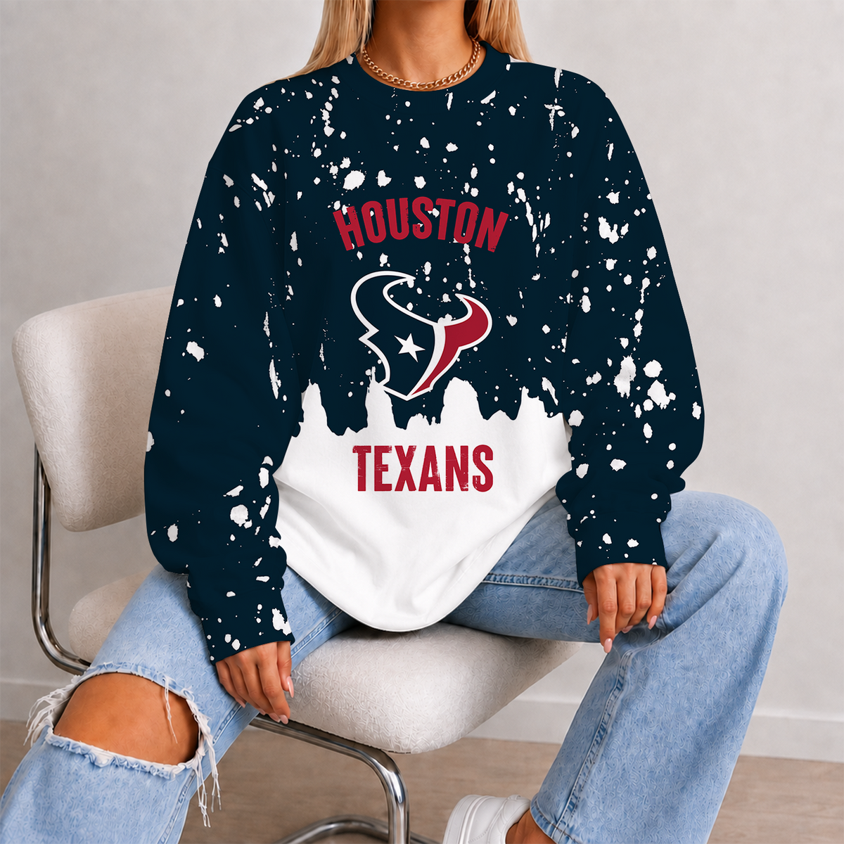 [SPECIAL OFFER] NEW CUSTOMIZED NFL15 HTT HOUSTON TEXANS UNISEX SWEATSHIRT