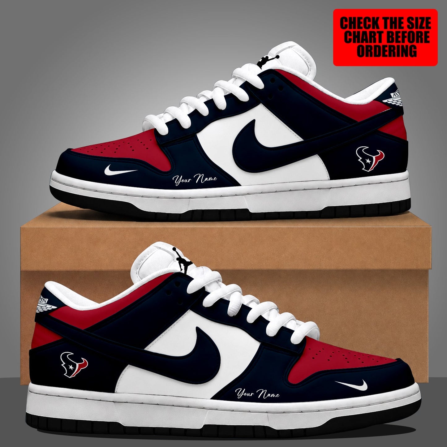 [SPECIAL OFFER] NEW CUSTOMIZED NFL15 HTT HOUSTON TEXANS DUNK LOW SHOES