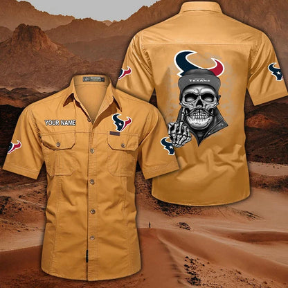 [SPECIAL OFFER] NEW CUSTOMIZED NFL15 HTT HOUSTON TEXANS MUTICOLOR MEN'S CARGO SHIRT