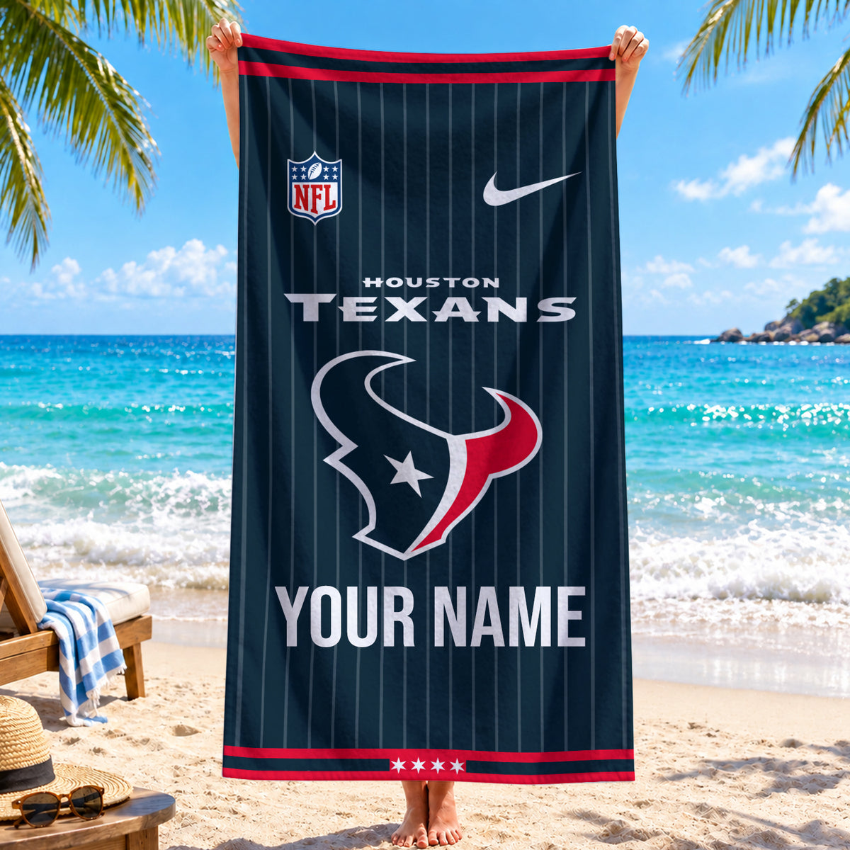 [SPECIAL OFFER] NEW CUSTOMIZED NFL15 HTT HOUSTON TEXANS BEACH TOWEL