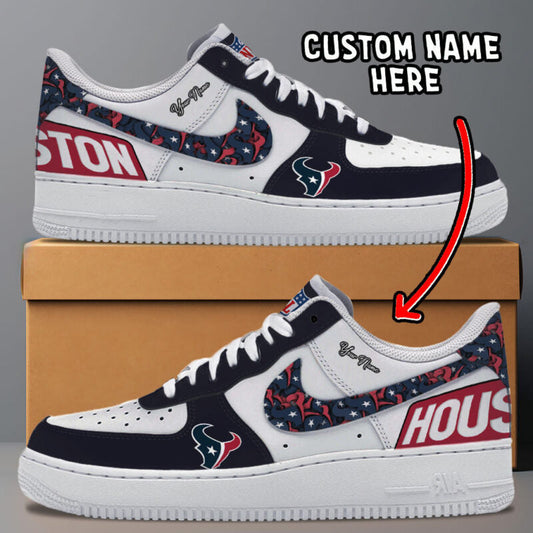 LIMITED EDITION - NEW CUSTOMIZED NFL15 HTT HOUSTON TEXANS AF1 SNEAKERS