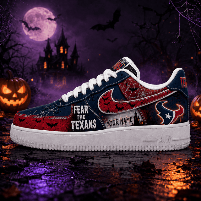 [SPECIAL OFFER] NEW CUSTOMIZED NFL15 HTT HOUSTON TEXANS HALLOWEEN AF1 SHOES