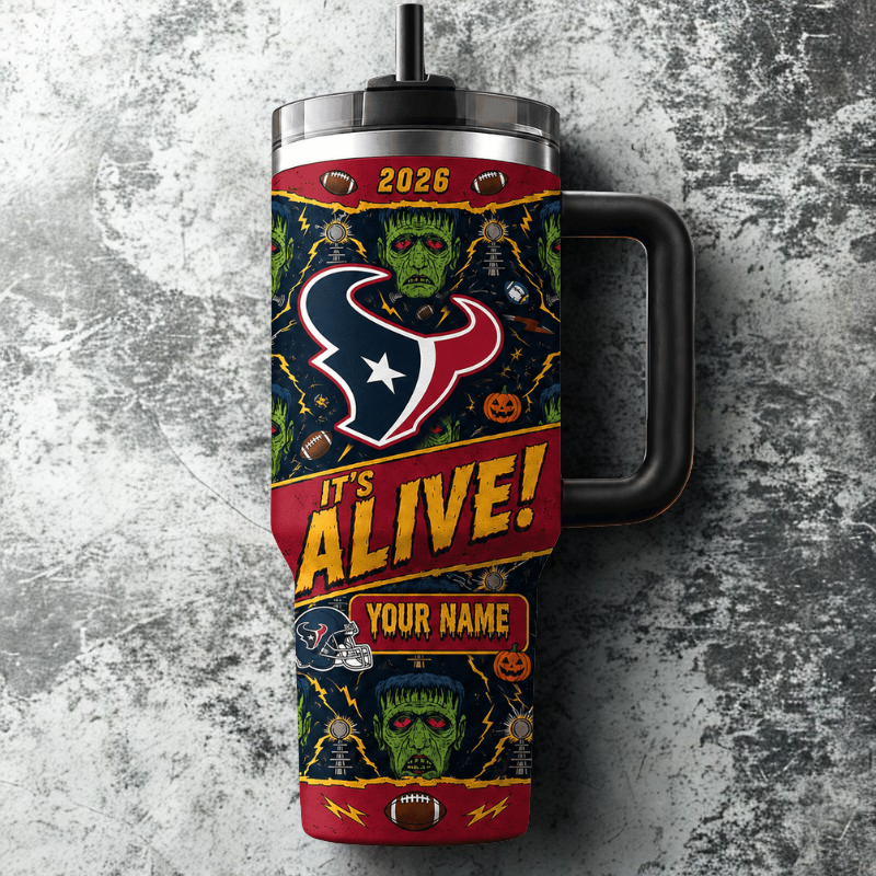 [SPECIAL OFFER] NEW CUSTOMIZED NFL15 HTT HOUSTON TEXANS HALLOWEEN  40OZ TUMBLER