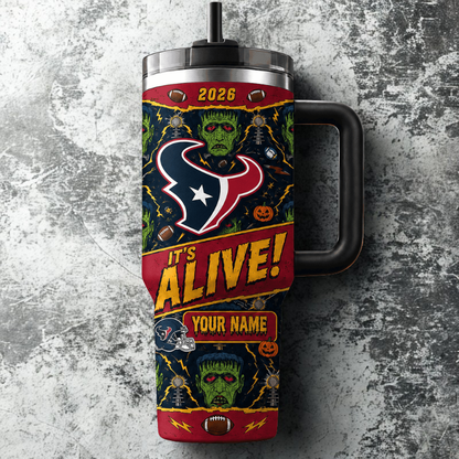 [SPECIAL OFFER] NEW CUSTOMIZED NFL15 HTT HOUSTON TEXANS HALLOWEEN  40OZ TUMBLER