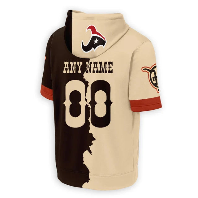 [SPECIAL OFFER] NEW CUSTOMIZED NFL15 HTT HOUSTON TEXANS SHORT SLEEVE HOODIE T-SHIRT